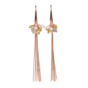Boucles d'oreilles Cherie Color pampille or rose et argent – MyaMoon