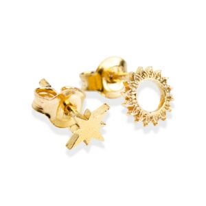 Boucles d'oreilles céleste soleil puces – New Vintage by Kriss