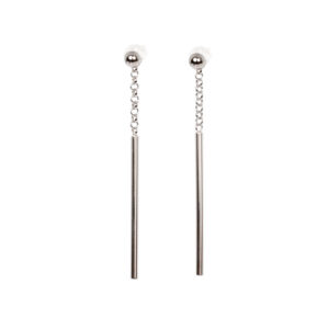 Boucles d'oreilles Dots pendantes or rose et argent – MyaMoon
