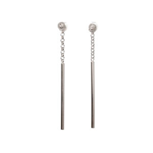 Boucles d'oreilles Stardust pendantes or rose et argent – MyaMoon