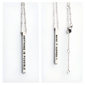 Collier médaillon « Make it Happen / Anything is Possible » – Olla