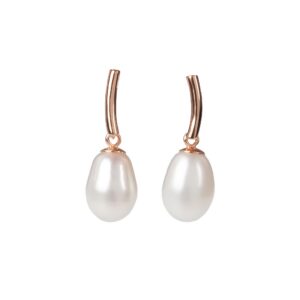 Boucles d'oreilles DayCharm perle goutte or rose et argent – MyaMoon