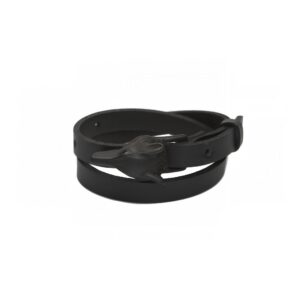 Bracelet loup cuir noir mat – RR