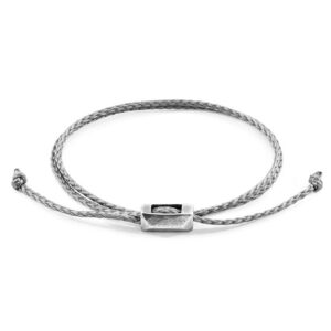Bracelet Edward argent et corde fin classique gris – ANCHOR & CREW