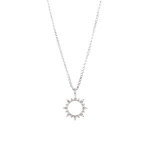 Collier pendentif Soleil Illumi en argent 925 et zircons