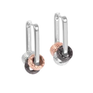 Boucles d'oreilles Metropolitan créoles Rolling Charm or rose et argent – MyaMoon