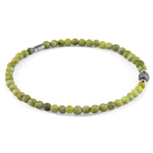 Bracelet Walter argent et pierre fin vert jade et gris jaspe – ANCHOR & CREW